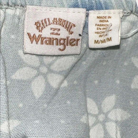 Billabong Wrangler Perfect Pair Floral Daisy Denim Tie Crop Top, Sz: Medium - Picture 7 of 8